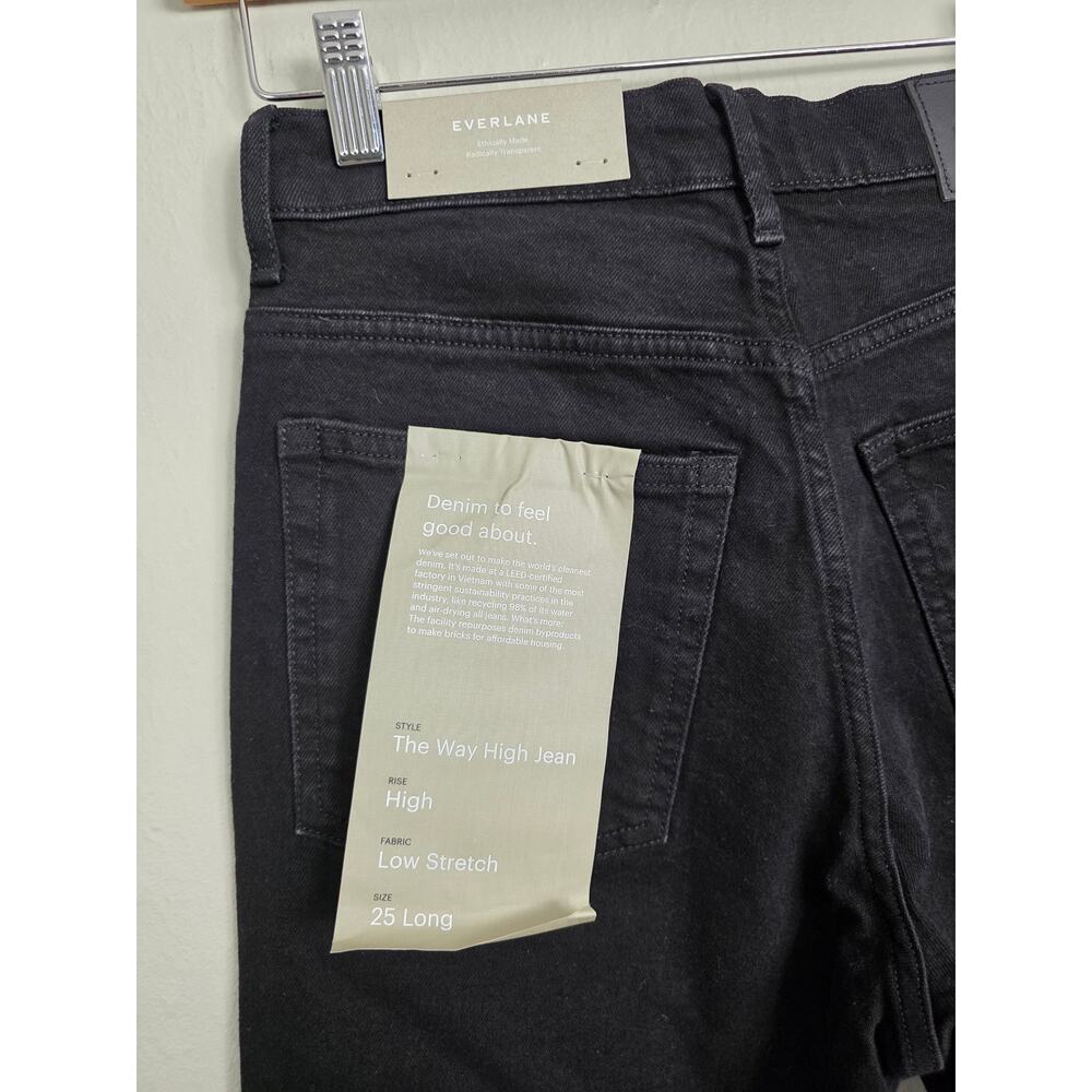 NWT Everlane The Way-High Straight Leg Black Denim Jeans Size 25 Long - Picture 9 of 9